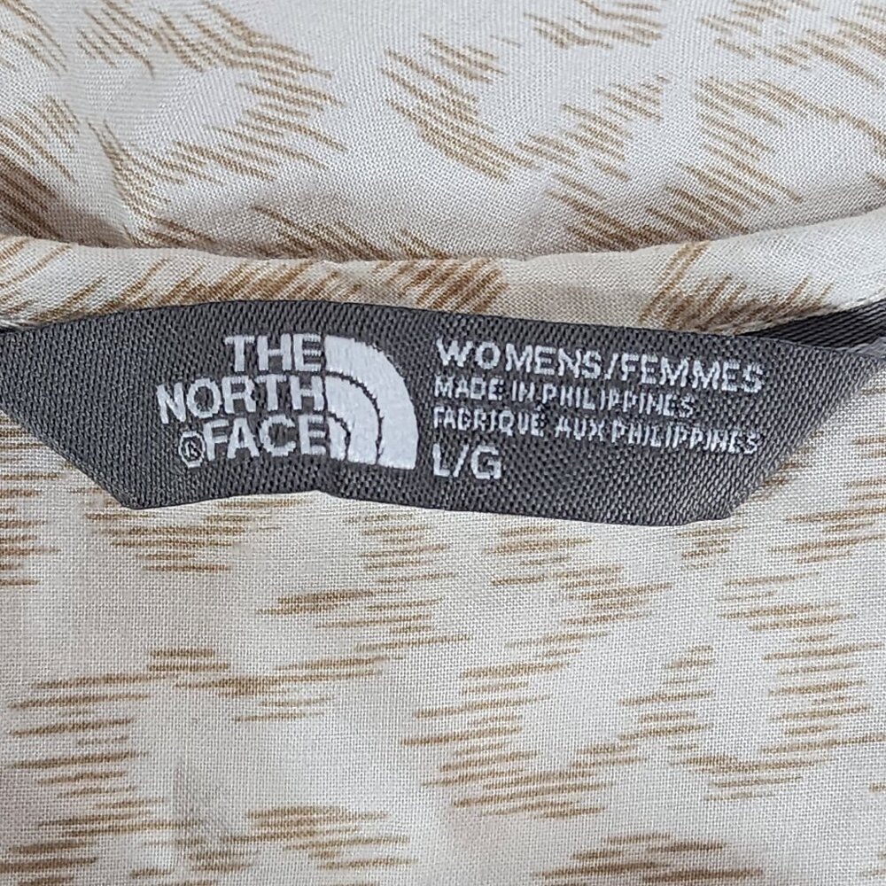 The North Face Cream Abstract Animal Print Viscose Tie Front Annabella Tank Sz L - Picture 14 of 16